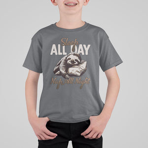 Funny Sloth T Shirt For Kid Sleep All Day Nap All Night Sleep Napping Cute TS11 Charcoal Print Your Wear