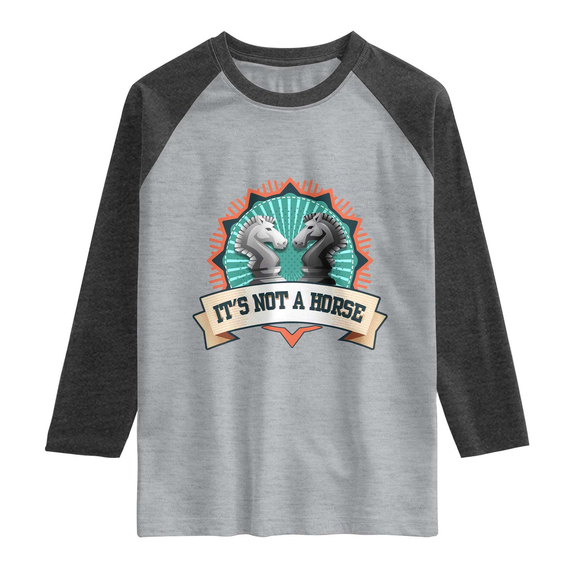 Funny Chess Lover Raglan Shirt It's Not A Horse Knight Horse