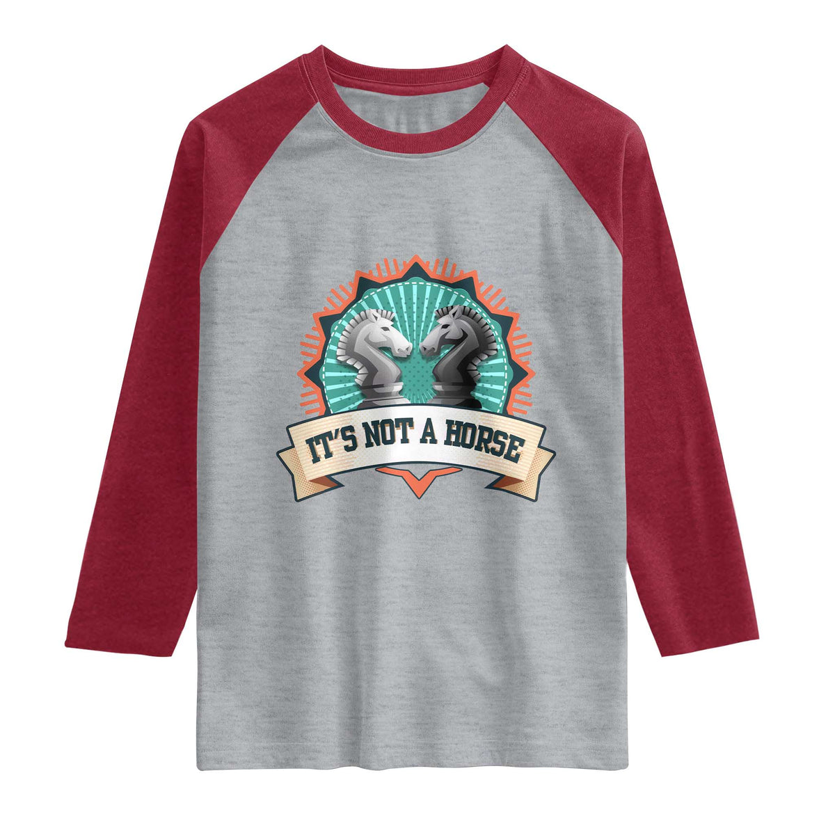 Funny Chess Lover Raglan Shirt It's Not A Horse Knight Horse