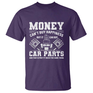 Funny Car Mechanic Gag T Shirt Money Cant Buy Happiness But It Can Buy Car Parts TS11 Purple Print Your Wear