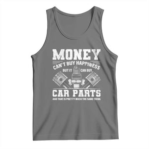 Funny Car Mechanic Gag Tank Top Money Cant Buy Happiness But It Can Buy Car Parts TS11 Black Heather Print Your Wear