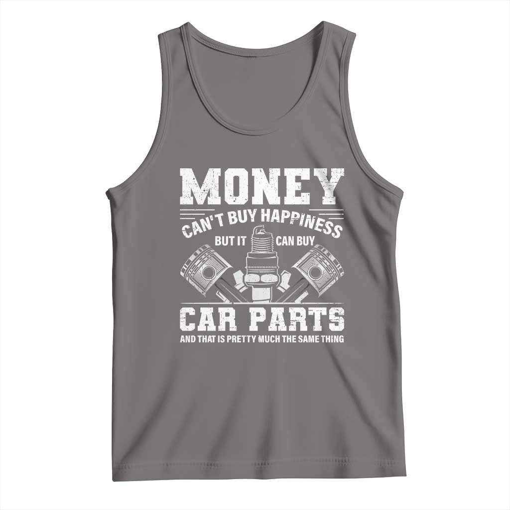 Funny Car Mechanic Gag Tank Top Money Cant Buy Happiness But It Can Buy Car Parts TS11 Deep Heather Print Your Wear