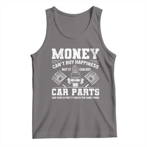 Funny Car Mechanic Gag Tank Top Money Cant Buy Happiness But It Can Buy Car Parts TS11 Deep Heather Print Your Wear