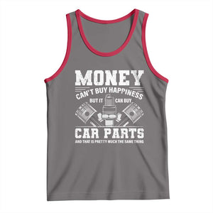 Funny Car Mechanic Gag Tank Top Money Cant Buy Happiness But It Can Buy Car Parts TS11 Deep Heather Red Print Your Wear