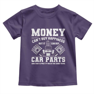 Funny Car Mechanic Gag Toddler T Shirt Money Cant Buy Happiness But It Can Buy Car Parts TS11 Purple Print Your Wear