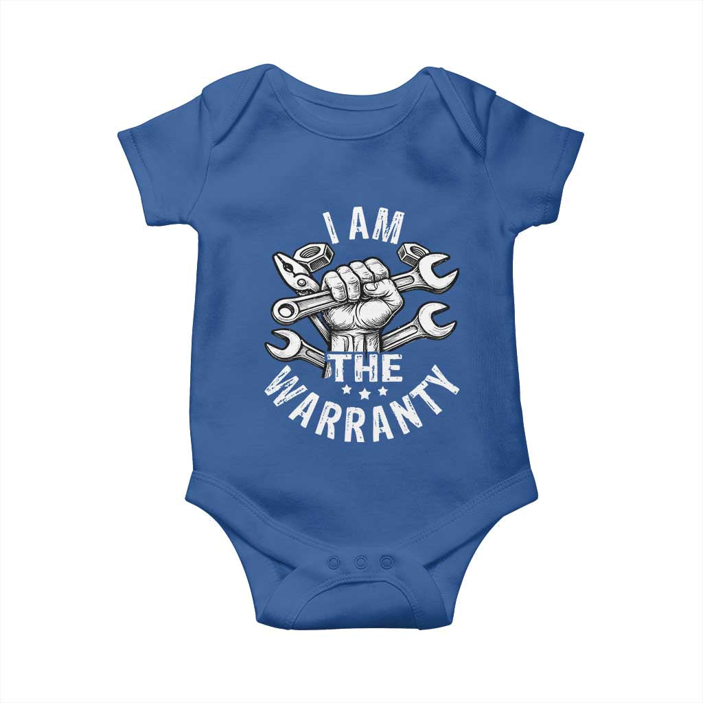 Funny I Am The Warranty Mechanic Baby Onesie Race Car Parts TS11 Royal Blue Print Your Wear