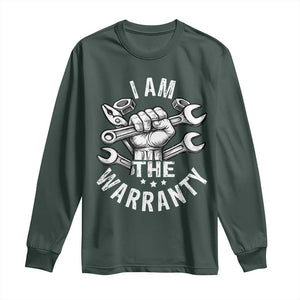 Funny I Am The Warranty Mechanic Long Sleeve Shirt Race Car Parts TS11 Dark Forest Green Print Your Wear