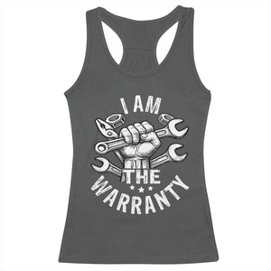 Funny I Am The Warranty Mechanic Racerback Tank Top Race Car Parts TS11 Dark Heather Print Your Wear