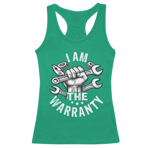 Funny I Am The Warranty Mechanic Racerback Tank Top Race Car Parts TS11 Irish Green Print Your Wear