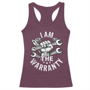 Funny I Am The Warranty Mechanic Racerback Tank Top Race Car Parts TS11 Maroon Print Your Wear