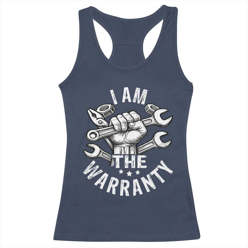 Funny I Am The Warranty Mechanic Racerback Tank Top Race Car Parts TS11 Navy Print Your Wear