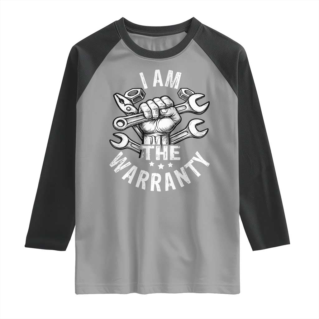 I Am The Warranty Mechanic Raglan Shirt - Funny Car Parts Racing Tee TS11 Sport Gray Black Print Your Wear