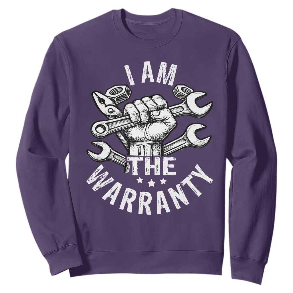 Funny I Am The Warranty Mechanic Sweatshirt Race Car Parts TS11 Purple Print Your Wear