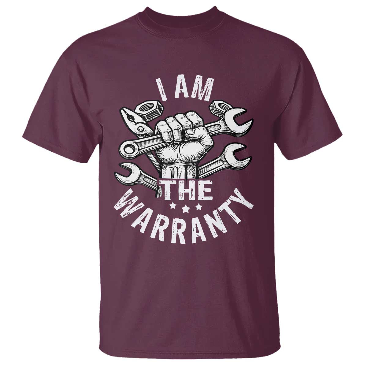 Funny I Am The Warranty Mechanic T Shirt Race Car Parts TS11 Maroon Print Your Wear