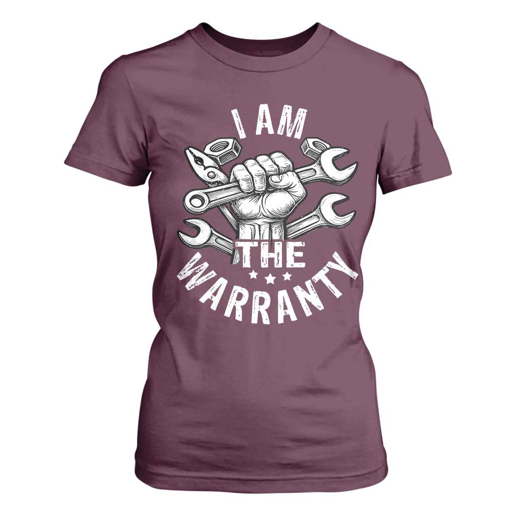 Funny I Am The Warranty Mechanic T Shirt For Women Race Car Parts TS11 Maroon Print Your Wear