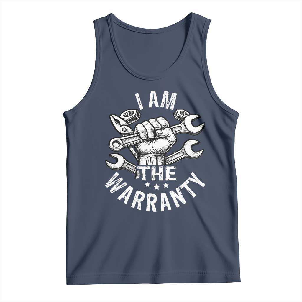 Funny I Am The Warranty Mechanic Tank Top Race Car Parts TS11 Navy Print Your Wear
