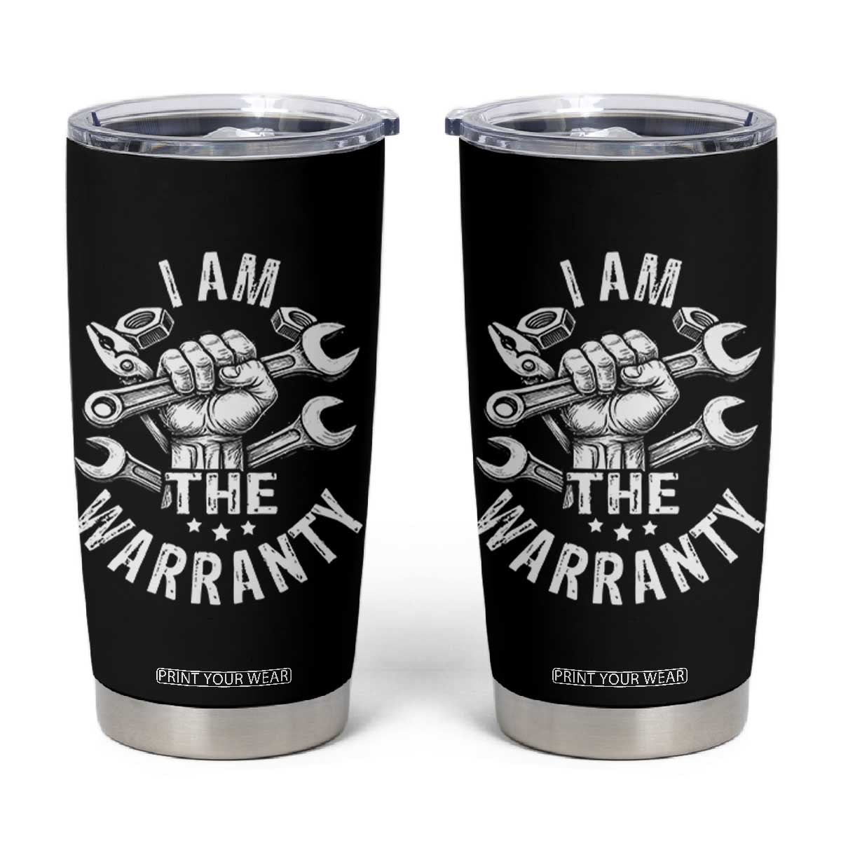 Funny I Am The Warranty Mechanic Tumbler Cup Race Car Parts TS11 Black Print Your Wear