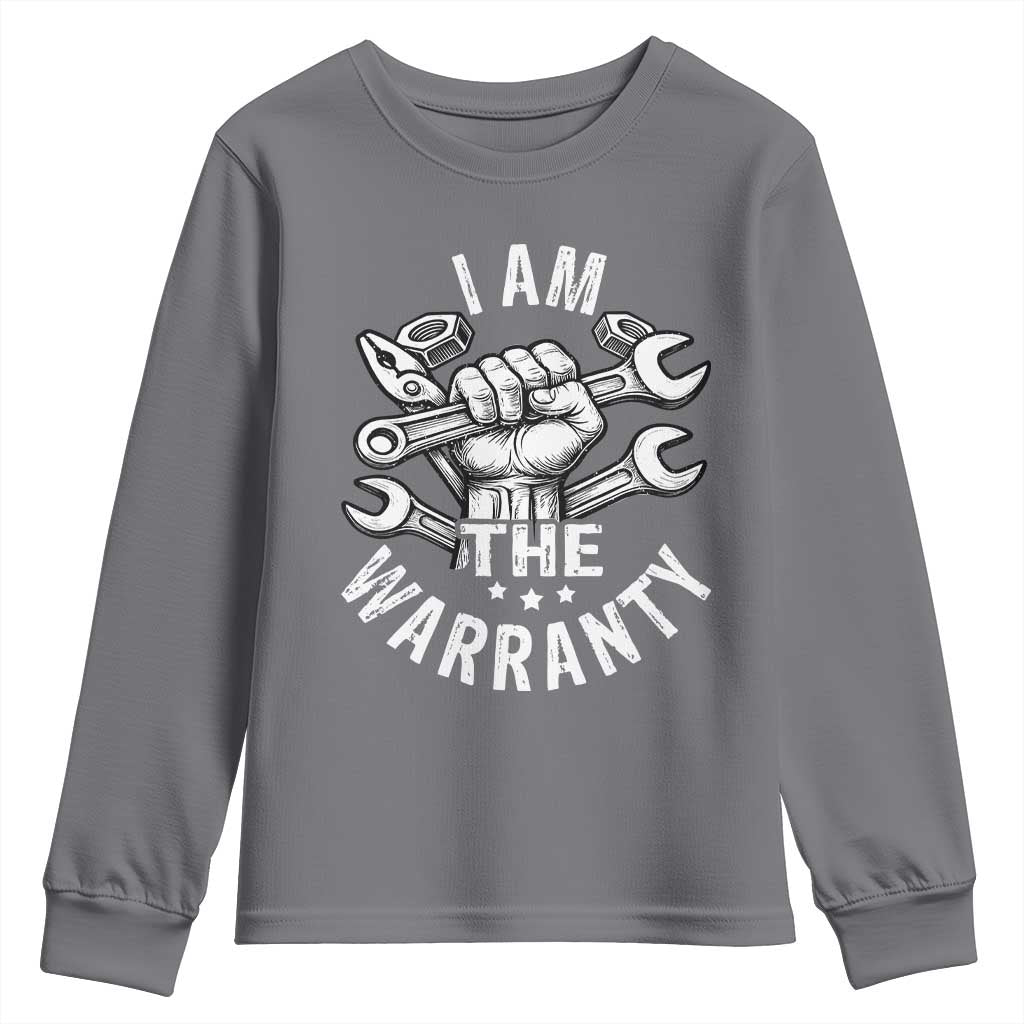 Funny I Am The Warranty Mechanic Youth Sweatshirt Race Car Parts TS11 Charcoal Print Your Wear