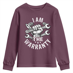 Funny I Am The Warranty Mechanic Youth Sweatshirt Race Car Parts TS11 Maroon Print Your Wear
