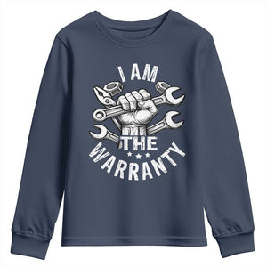 Funny I Am The Warranty Mechanic Youth Sweatshirt Race Car Parts TS11 Navy Print Your Wear