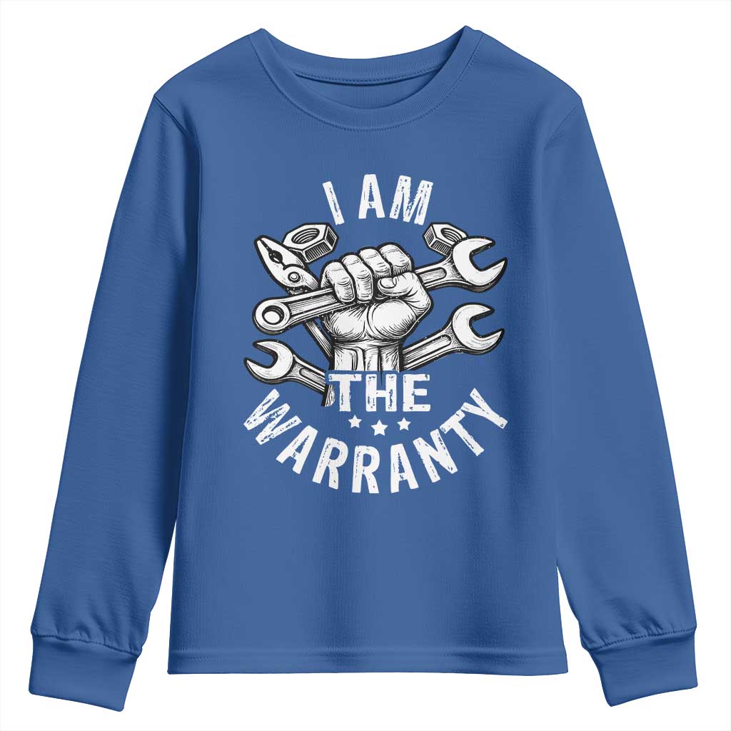 Funny I Am The Warranty Mechanic Youth Sweatshirt Race Car Parts TS11 Royal Blue Print Your Wear
