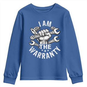 Funny I Am The Warranty Mechanic Youth Sweatshirt Race Car Parts TS11 Royal Blue Print Your Wear