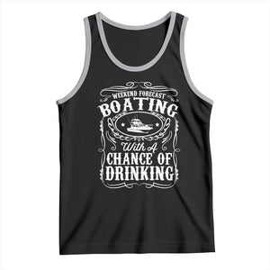 Funny Weekend Forecast Boating With A Chance Of Drinking Tank Top Pontoon Boat Captain TS11 Black Athletic Heather Print Your Wear