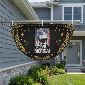 Merica Trump 4th Of July American Flag Patriotic Fan Flag