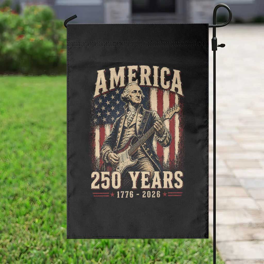 George Washington Playing Guitar 4th July US 250th Anniversary Garden Flag