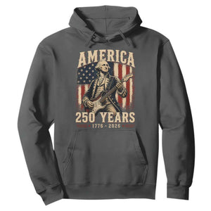 George Washington Playing Guitar 4th July US 250th Anniversary Hoodie