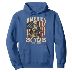 George Washington Playing Guitar 4th July US 250th Anniversary Hoodie
