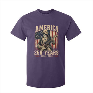 George Washington Playing Guitar 4th July US 250th Anniversary T Shirt For Kid