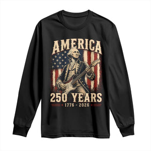 George Washington Playing Guitar 4th July US 250th Anniversary Long Sleeve Shirt