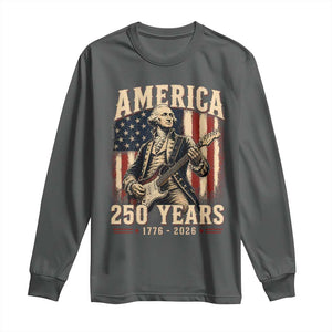 George Washington Playing Guitar 4th July US 250th Anniversary Long Sleeve Shirt