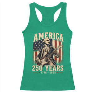 George Washington Playing Guitar 4th July US 250th Anniversary Racerback Tank Top