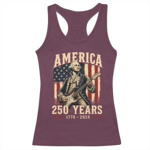 George Washington Playing Guitar 4th July US 250th Anniversary Racerback Tank Top