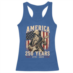 George Washington Playing Guitar 4th July US 250th Anniversary Racerback Tank Top