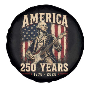 George Washington Playing Guitar 4th July US 250th Anniversary Spare Tire Cover