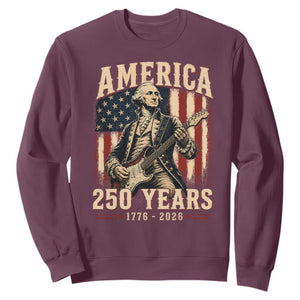 George Washington Playing Guitar 4th July US 250th Anniversary Sweatshirt