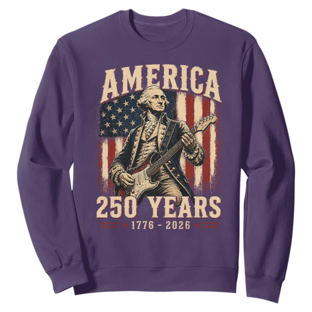 George Washington Playing Guitar 4th July US 250th Anniversary Sweatshirt