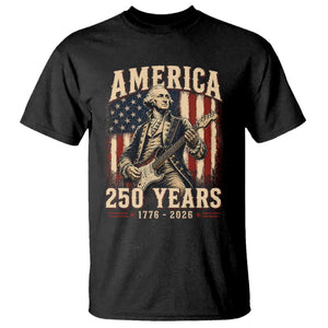 George Washington Playing Guitar 4th July US 250th Anniversary T Shirt