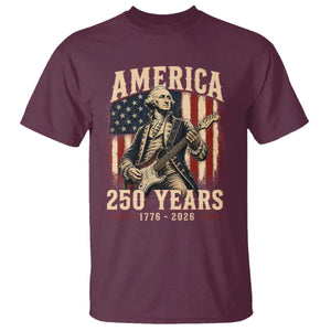 George Washington Playing Guitar 4th July US 250th Anniversary T Shirt