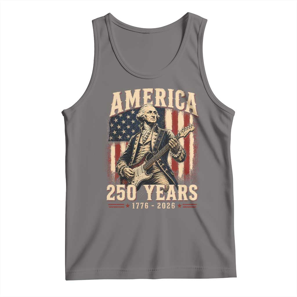 George Washington Playing Guitar 4th July US 250th Anniversary Tank Top