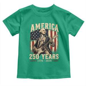 George Washington Playing Guitar 4th July US 250th Anniversary Toddler T Shirt