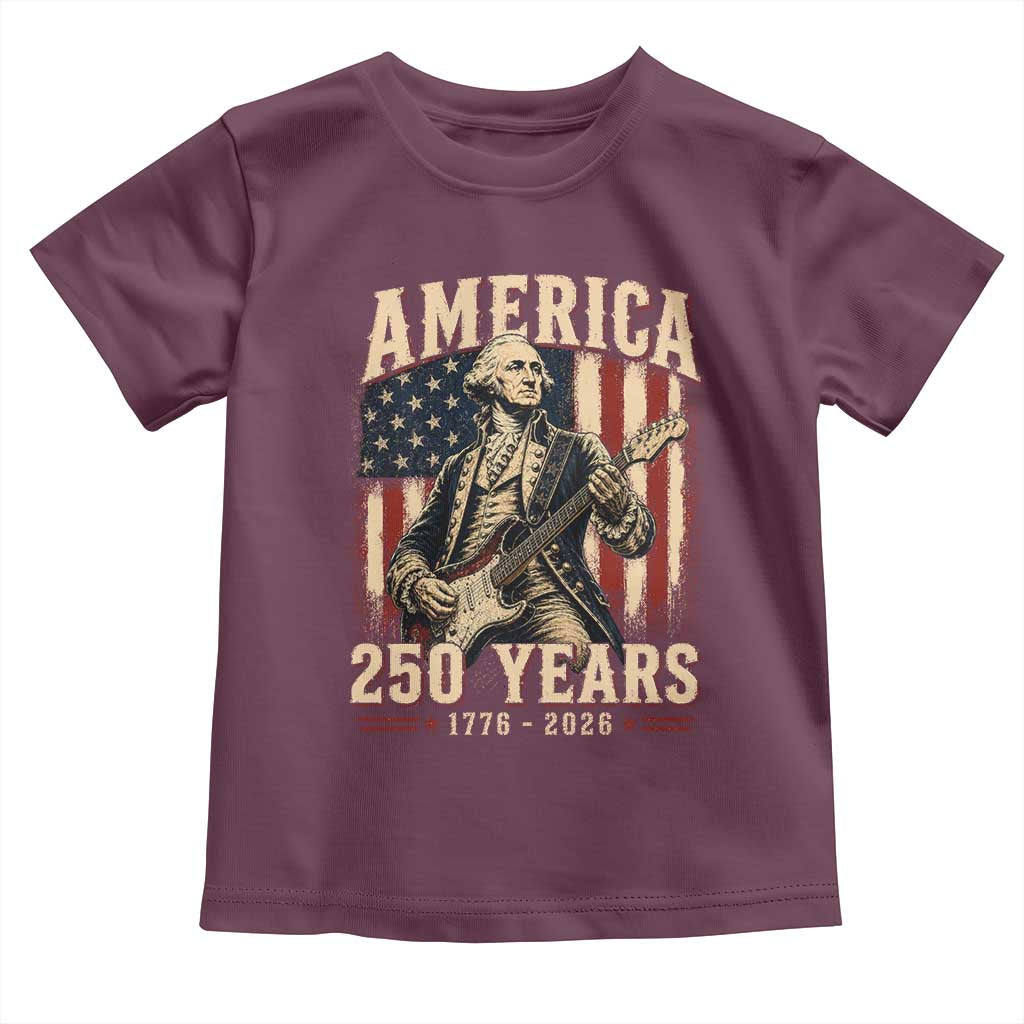 George Washington Playing Guitar 4th July US 250th Anniversary Toddler T Shirt