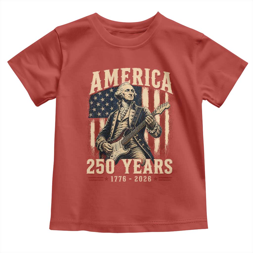 George Washington Playing Guitar 4th July US 250th Anniversary Toddler T Shirt