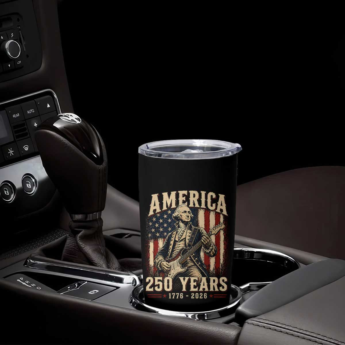 George Washington Playing Guitar 4th July US 250th Anniversary Tumbler Cup