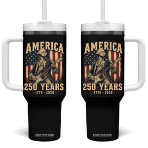 George Washington Playing Guitar 4th July US 250th Anniversary Tumbler With Handle