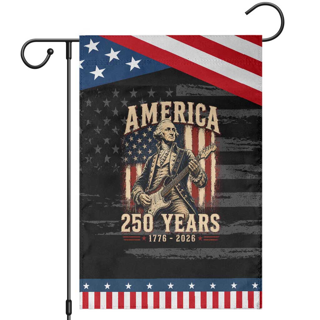 George Washington Playing Guitar 4th July US 250th Anniversary Patriotic Garden Flag