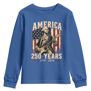 George Washington Playing Guitar 4th July US 250th Anniversary Youth Sweatshirt